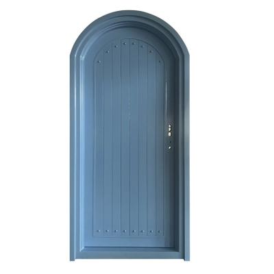 China High Quality European Security Windproof Home Arched Single Entry Front Entry Wrought Iron Door Price for sale