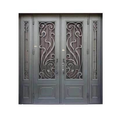 Cina European Windproof Security Home Arched Double Front Entry Single Front Entry Wrought Iron Door in vendita