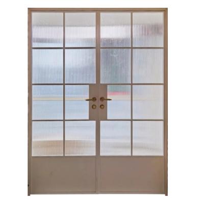 China Light Color Square Iron Art Glass Door Wrought Iron Door Windproof Front Door for sale