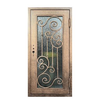 Cina High Quality Wrought Iron Front Door Entrance Iron Single Door Windproof Design in vendita