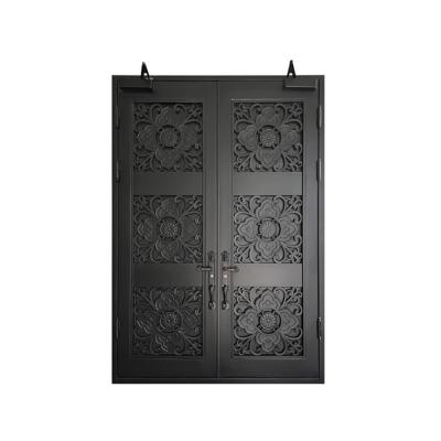 중국 High Quality Custom Home Stylish Door Windproof Interior Door Metal Wrought Iron 판매용