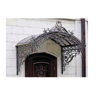 China Hot Galvanized Door Windproof Painting Window Awning Wrought Iron Windows And Doors Canopy for sale