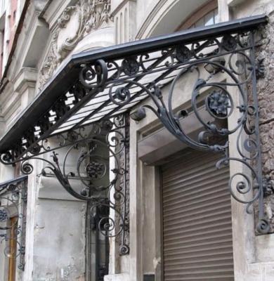 China New Process Lacquered Window Canopy Wrought Iron Door Gate And Window Windproof Canopy Can Be Customized for sale