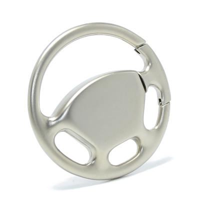 China Airport Auto Parts Lock Key Chain Pending Metal Steering Wheel Model Ring Racing Car Steering Wheel Shaped Promotional Truck Chain Hub Key for sale