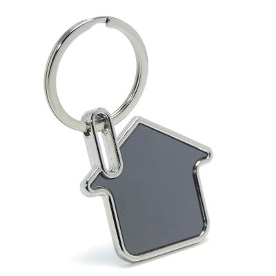 China Promotional Cheap Advertising Ring Holder Realty Metal Keyring Chain Key Chain Start Screen Laser Real Estate Agency Gifts Property Management for sale