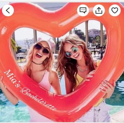 China Summer Adults Heart Shaped Inflatable Float Swimming Aids Pool Swim Ring Floating Boat Summer Beach Lounge for sale