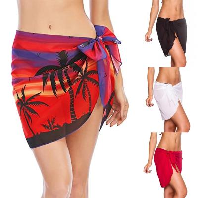 China OEM Custom Women's Swimwear Swimsuit Breathable Chiffon Cover Up Skirt Beach Sarongs Sexy Towel Bikini for sale