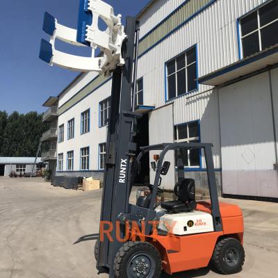 China Hydraulic Systems Porcelain 3 Ton Clamp Diesel Forklift Truck For Paper Roll for sale