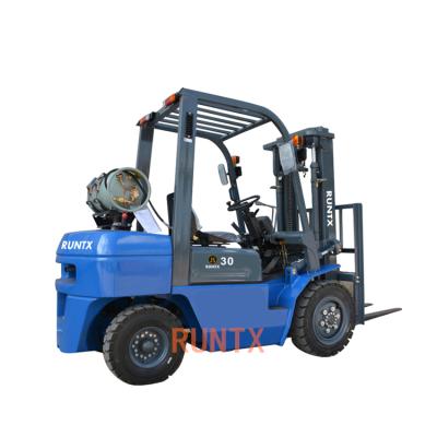 China Runtx LPG Hydraulic Forklift 5 Ton Dual Fuel Gasoline Forklift 3 Ton 1.5 Ton 2 Ton 2.5 Ton 3.5 Ton 3 Ton Propane Forklift for sale