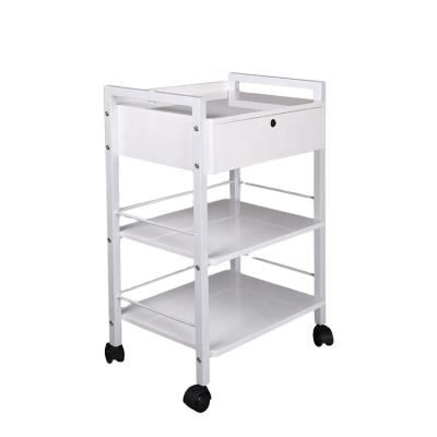 China Barber Cheap Lockable Rolling Metal Gold Modern Storage Nail Beauty Facial Tray Carts And Trolleys Hair Salon for sale