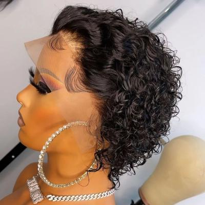 China Cheap Wig Pixie Cut Wig Human Hair Short Wave Curly Hair Wigs Silky Straight Human Hair Wigs for sale