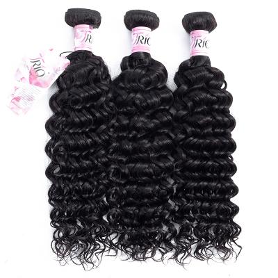 China Deep Wave Trio Deep Wave Bundles 9A Grade Cuticle Aligned Raw Virgin Indian Hair Bundles for sale