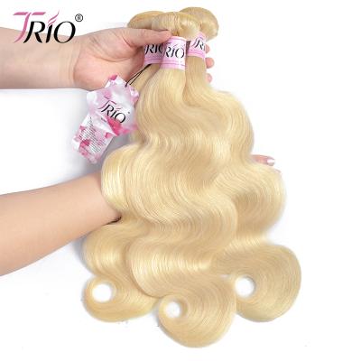 China Silky Straight Wave 613 Color Blonde Hair Weave , Sew In Hair Extensions Blonde for sale