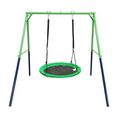 China 3+ages Saucer Type 40 Inch Round Shape Nest Swing Set With Stand Frame for sale