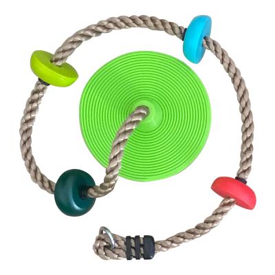 China 3 years old up climbing rope in green color, kids rocking plate, kids hanging platform for sale