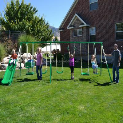 China 5 Years Up Multiple Function 9 Stations Swing Set, Slide & Swing Chair Set For Kids for sale