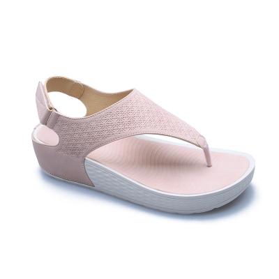 China Latest Design 2022 Fashion Trend Ladies Summer PU Non-slip Bottom Flip Flops Comfortable Ladies Sandals for sale