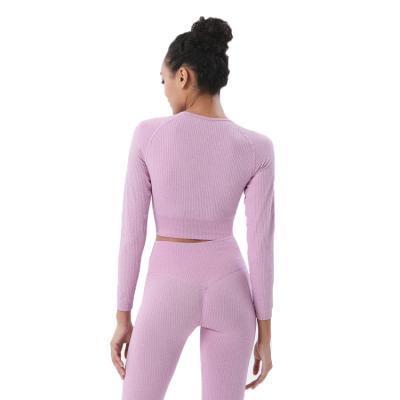 China Women Yoga Fashion Clothes Custom Logo Breathable Set Pastel Yoga Seamless Set for sale