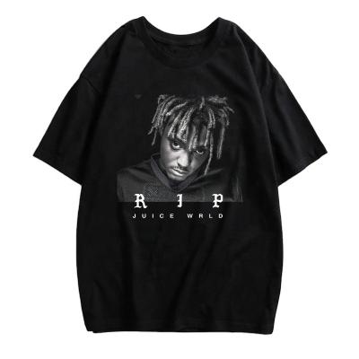 China Wholesale Anti-Wrinkle Juice Wrld Printed Hip Hop T-shirt Harajuku Hitter Logo Men Oversize Custom T-shirt On Sale for sale