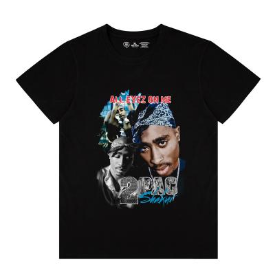 China Wholesale Anti-Wrinkle Mens T Shirt Hip Hop Tops Tee Hitter 2pac Printing Oversized T Shirt On Sale for sale