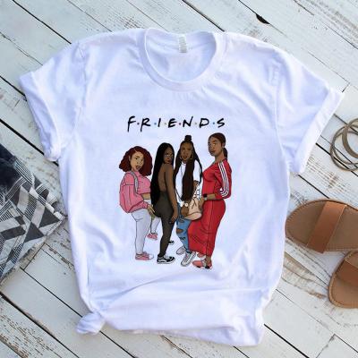 China Hot Selling Melanin Queen Poppin's T-shirts Color Women's Graphic T-Shirt Custom Anti-wrinkle T-shirt Plus Size for sale