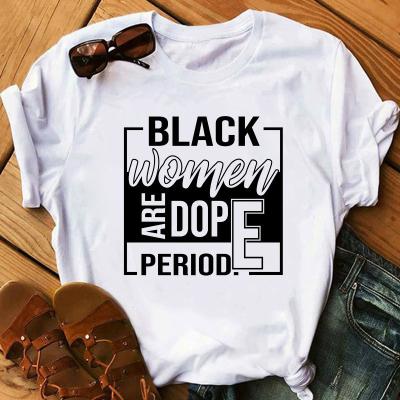 China 100% Customized Anti-Wrinkle Afro Girl Africa Girl Women's Main Cotton Melanin Queen T-shirt Female Story Black T-shirt for sale