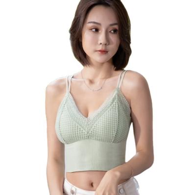 China QUICK DRY latex lace beauty French back underwear spring/summer new bottomless underwire bra condole belt vest for sale