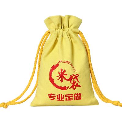 China Eco-friendly Reusable Cotton Pouch Soft Drawstring Gift Tote Bag for sale