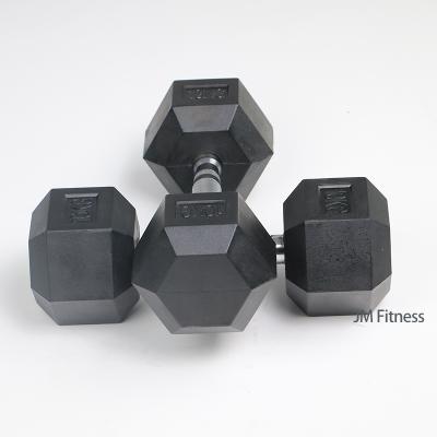 China Mancuernas Kurzhantel Gym Dumbbell Hex Dumbbell Black Rubber Dumbbell Sets Custom Rubber Covered Man Fitness Dumbbell Weightlifting Equipment Set for sale