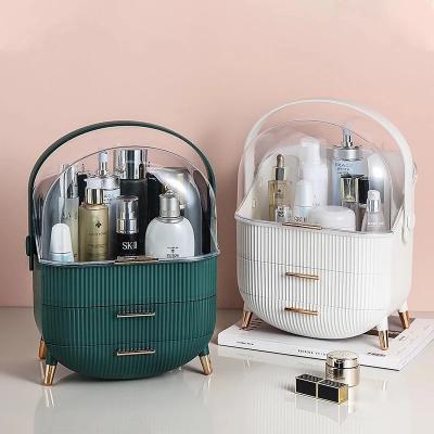 China Fashion Dustproof Bathroom Makeup Cosmetic Storage Box Desktop Cosmetic Organizer for sale