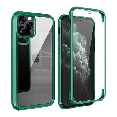 China Doubles 9H 2020 Newest Design Tempered Glass For iPhone 11 Tempered Glass Phone Case TPU+Hybrid Clear Cell Phone Glass Case For iPhone 11 PRO max for sale