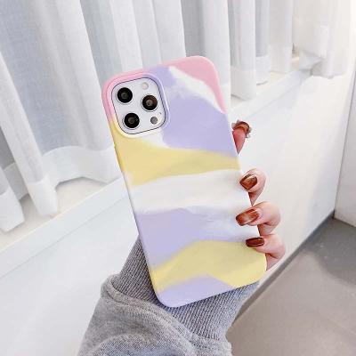 China Soft Touch Rainbow Phone Case For iPhone 12 pro 12 mini 11 11 pro XR max XS 7 max 8 plus gradient color soft silicone back cover for sale