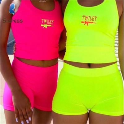 China S90578 Breathable Joggers Short Sets 2 Piece Two Piece Women Outfit Women Sexy 2020 Summer Clothing for sale