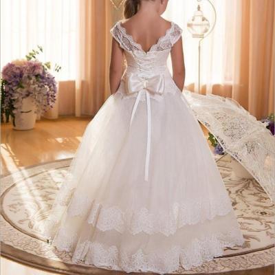 China Anti-Static Fancy Long Flower Teenagers Dresses Girl Kids Party Dress Children Even Formal Dress For Bridesmaid Wedding Y11063 for sale