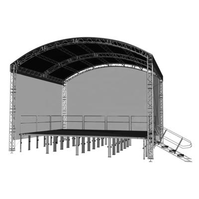 China Manufacturer Lightweight Professional Aluminum Black Lighting Stage Boot Arch Lighting Truss With Roof For Outdoor Concerts for sale