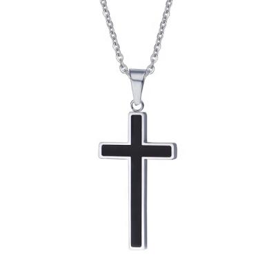 China Hot Selling Style Enamel High Fashion Religious Christian Religious Jewelry Men's Women's Cross Stainless Steel Necklace Men's Women for sale