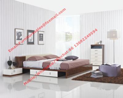 China Italy modern design bedroom furniture by storage and leather headboard for sale