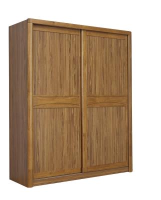 China Walk in wardrobe set with sliding door by solid wood Cornice and MDF melamine plate inner chest/hanger rod for sale