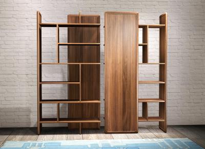 China 2017 New walnut wood Bespoke Furniture Storage Cabinet Display Shelves with Glass door for sale