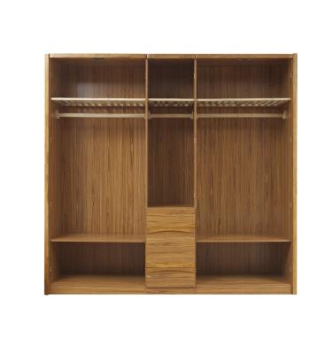 China five DOORS wardrobe chest with open doors in soft stainless hinge and rubber wood racks with cloth shelves for sale