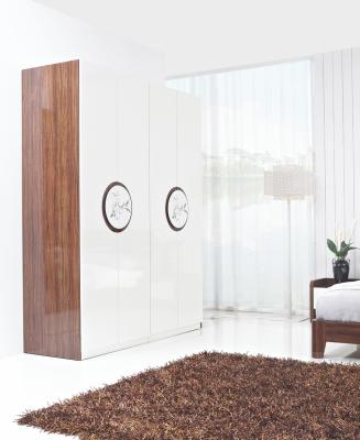 China New Design Melamine Material Modern bedroom Custom wardrobe in fashion handle with Open door for sale