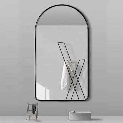 China Modern Custom silver mirror wall hanging mirror bathroom mounted dressing modern shape decor mirror in bedroom for sale