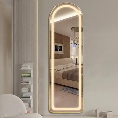 China Modern Intelligent LED fogless backlit mirror vanity decoration touch screen bathroom floor full length mirror for bathroom for sale