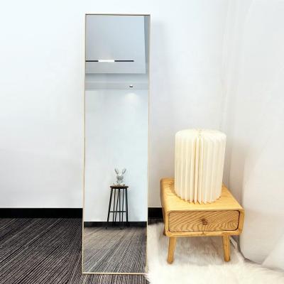 China Modern Full Length Standing Floor Wall Mirror Salon Beauty Home Decorative Dressing Mirrors  Wall Hanging Aluminum Frame Mirror for sale