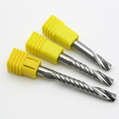 China CNC Machining Carbide One Flute Spiral Router Milling Solid Bit For Acrylic Cutting for sale