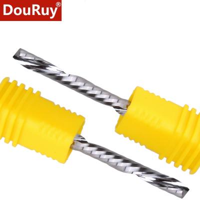 China CNC Milling Machining Down Cut Single Flute Left Spiral Cutter Bit For CNC Aluminum Carbide Single Blade Engraving Bit For Plastic for sale