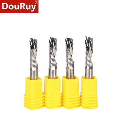 China CNC Single Flute Down-Cut Spiral Endmills Left Hand Machining Beveling Bevel For PVC MDF Woodworking Plastic Acrylic Aluminum Bit for sale