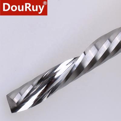 China CNC Milling Machining Down Cut Single Flute Left Spiral Cutter Bit For CNC Aluminum Carbide Single Blade Engraving Bit For Plastic for sale