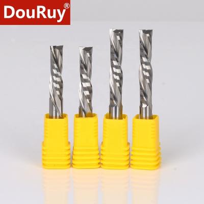 China CNC Milling Machine Left Handed 2 Bit Spiral Flute Down Cut Carbbide Endmill Cutter for sale