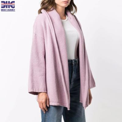 China Breathable Pure Luxury Scarf Neck Cashmere Cardigan Loose Fit Blazer For Women No Button Hoodie For Winter Custom Factory for sale